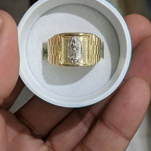 14kt Real Gold Virgin Mary Ring For Men